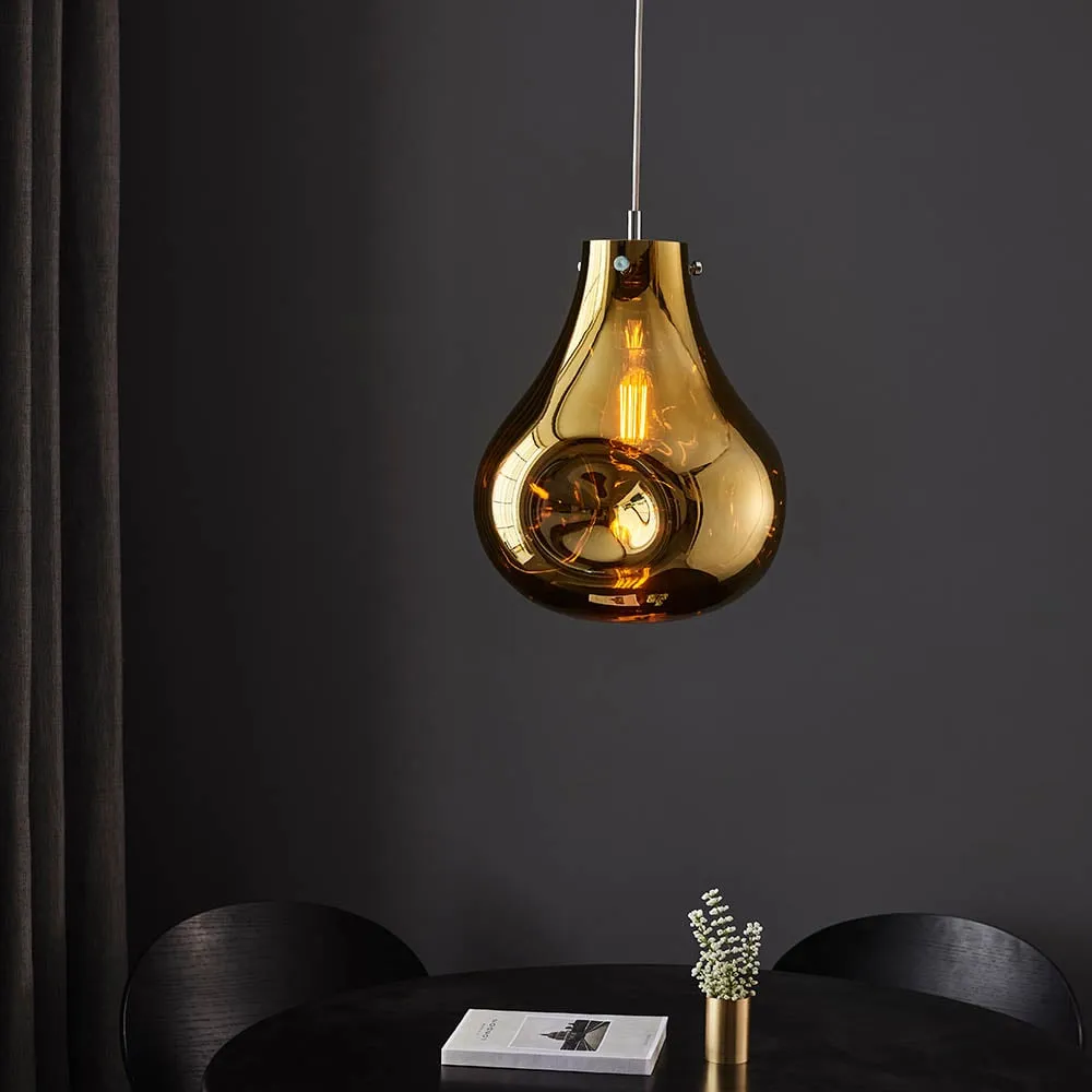 Morrison Blown Glass Pendant Ceiling Light - Gold