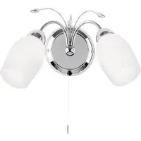 Morristown 2 Light Twin Wall Light - Chrome, White