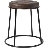 Mortan Low Stool - Brown, Faux Leather