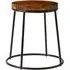 Mortan Low Stool with Rustic Seat - Black, Pine