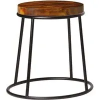 Mortan Low Stool with Rustic Seat - Raw, Pine