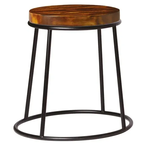 Mortan Low Stool with Rustic Seat - Raw, Pine