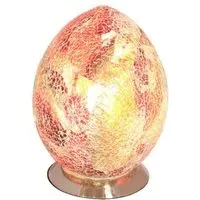 Mosaic Egg Table Lamp - Red