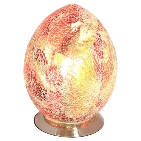 Mosaic Egg Table Lamp - Red