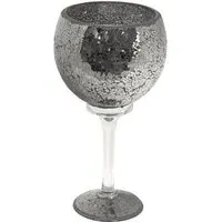 Mosaic Hurricane Goblet - Black Glass