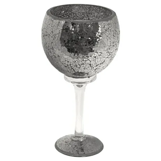 Mosaic Hurricane Goblet - Black Glass image