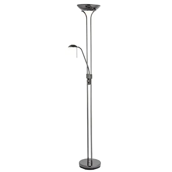 Mother and Child Task Floor Lamp - Black Chrome, Metal