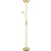 Mother and Child Task Floor Lamp - Satin Brass, Metal