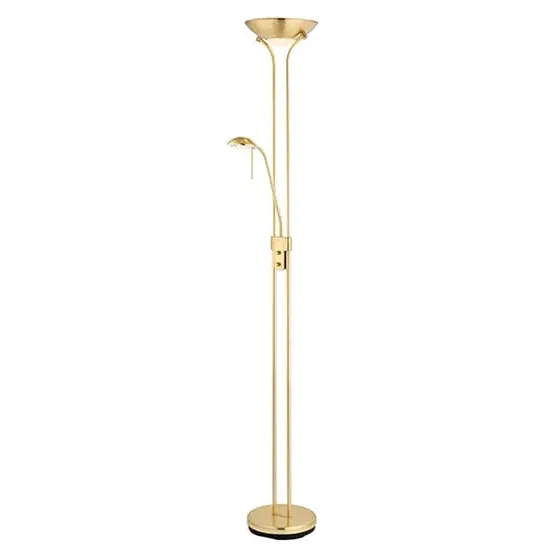 Mother and Child Task Floor Lamp - Satin Brass, Metal