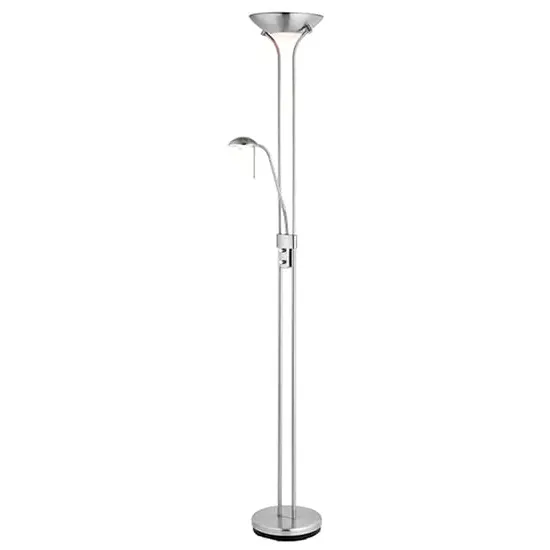 Mother and Child Task Floor Lamp - Satin Chrome, Metal