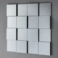 Motion Square Wall Mirror - Silver, Glass alternate view