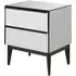 Mouhoun Mirrored Glass Bedside Cabinet - Grey, MDF
