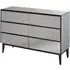 Mouhoun Mirrored Glass Chest of 6 Drawers - Grey, MDF
