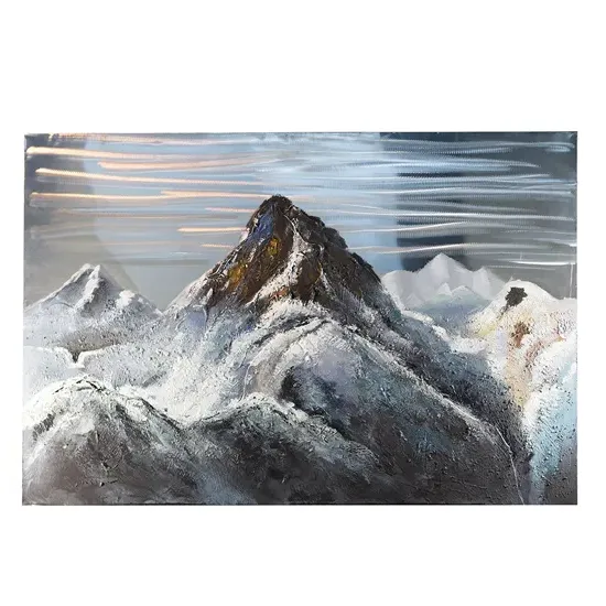 Mountain 3D Canvas Wall Art - Silver, Grey product