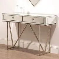 Mpingo Mirrored Console Table with Storage - Silver