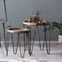 Muffin Nest of 2 Tables with Metal Frame - Natural, Wood