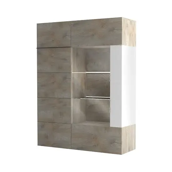 Muller Storage Cabinet with Glass Door - White, MDF