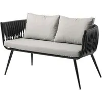 Mulvane 2-Seater Outdoor Sofa - Black, Rattan