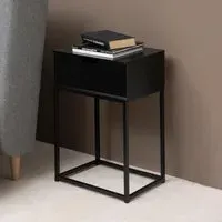 Mulvane Bedside Cabinet with Drawer - Black