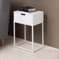 Mulvane Bedside Cabinet with Drawer - White
