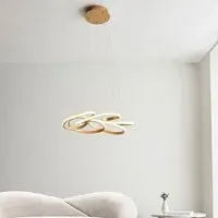 Muncie 5 Light Spiral Pendant Ceiling Light - Satin Gold, White