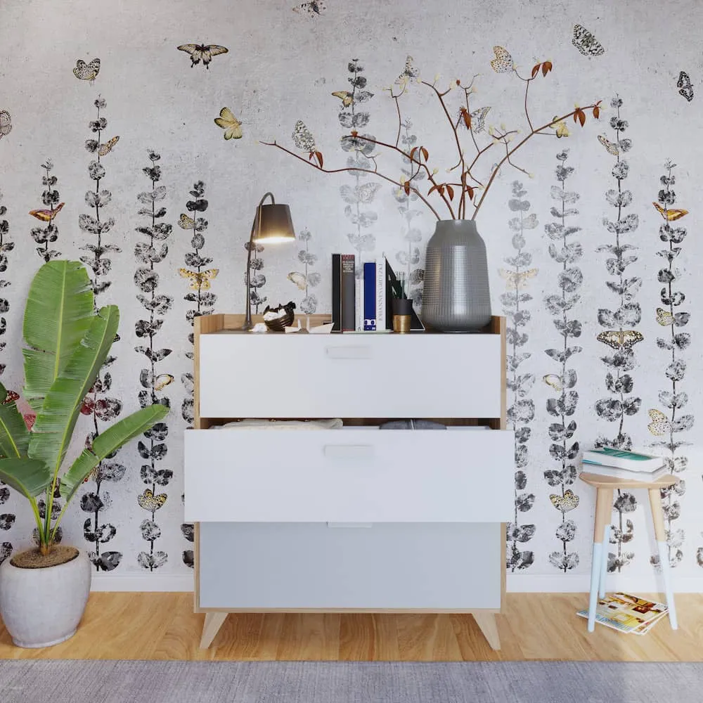 Muncie Chest of 3 Drawers - White, Oak