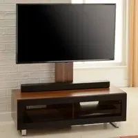 Muncie Large TV Stand with Metal Bracket - Walnut