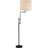 Munich Natural Linen Shade Floor Lamp - Black