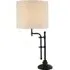 Munich Natural Linen Shade Table Lamp - Black