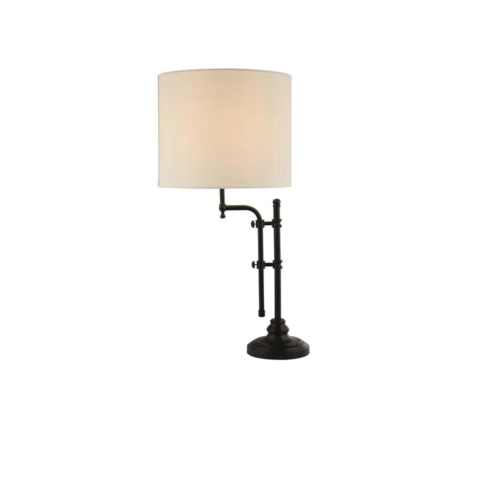 Munich Natural Linen Shade Table Lamp - Black image