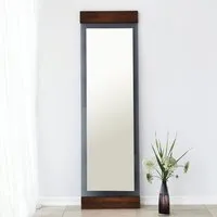 Murano Glass Cheval Mirror with Metal Frame - Walnut, Fume alternate view