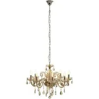 Murato 8 Bulb Crystal Chandelier - Cognac, Chrome