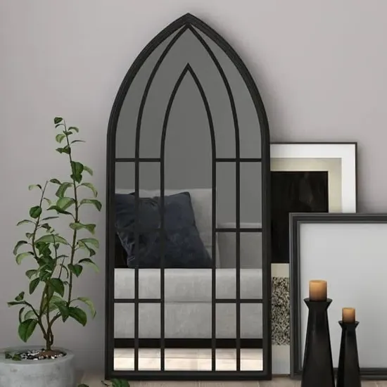 Murcia Large Cheval Mirror - Black, Iron