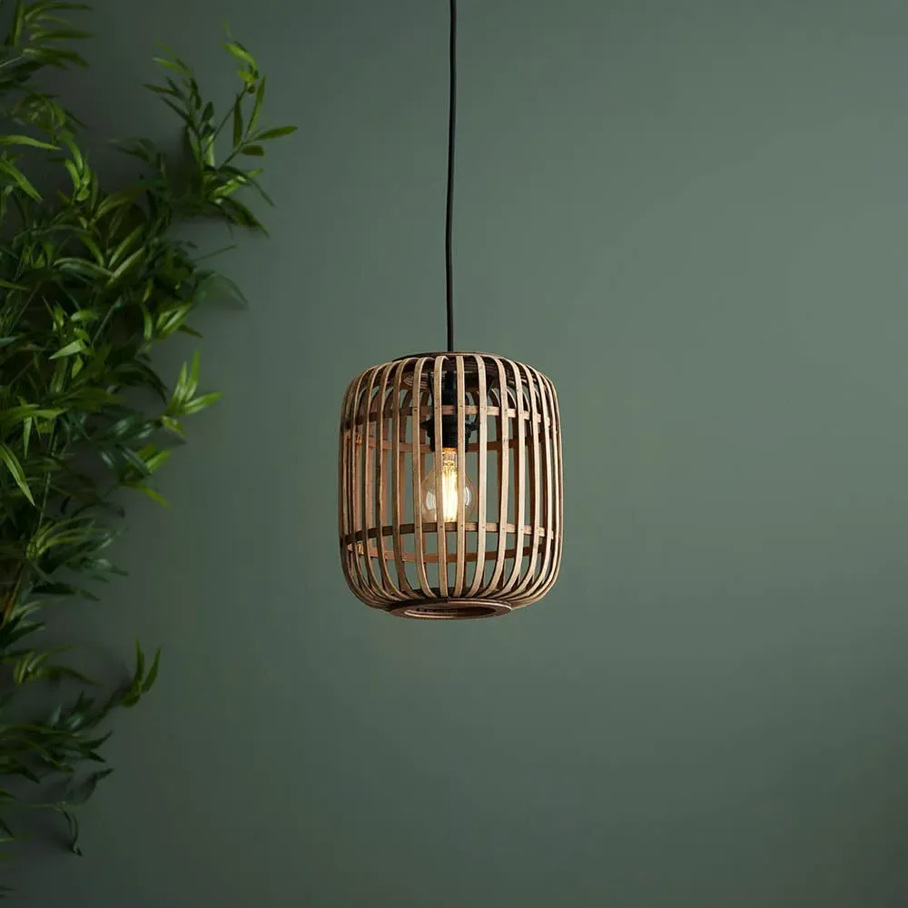 Murray Pendant Ceiling Light - Black, Bamboo image