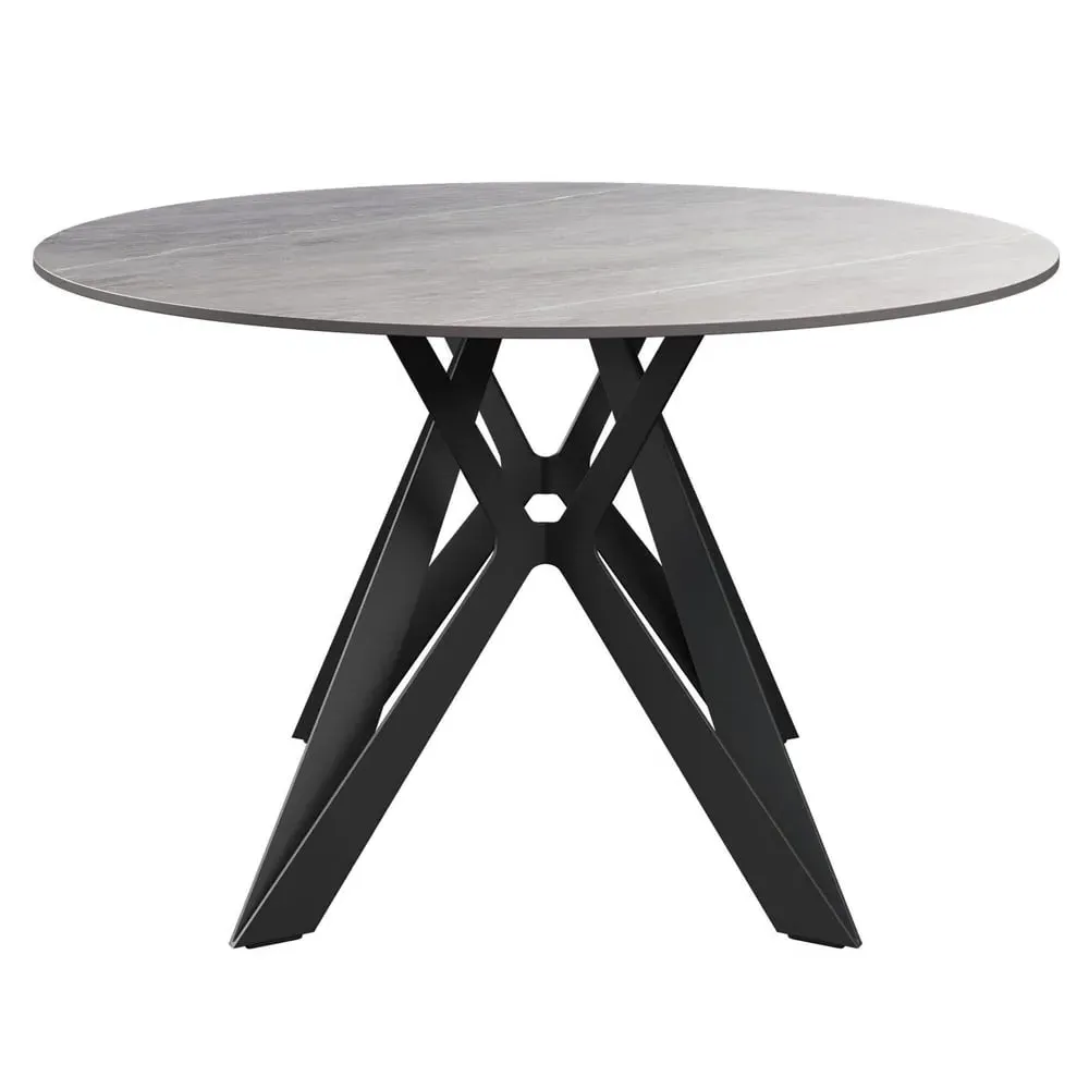 Murray Round Dining Table - Mid Grey, Sintered Ceramic