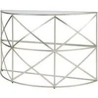 Muscida Console Table - Clear Glass, Silver Metal
