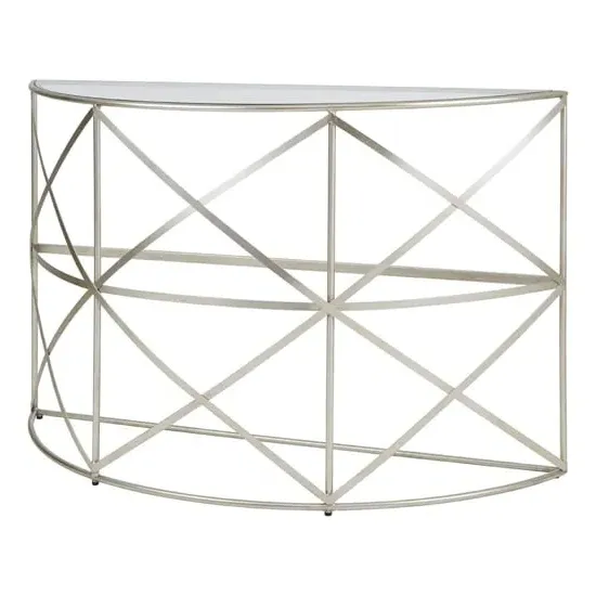 Muscida Console Table - Clear Glass, Silver Metal