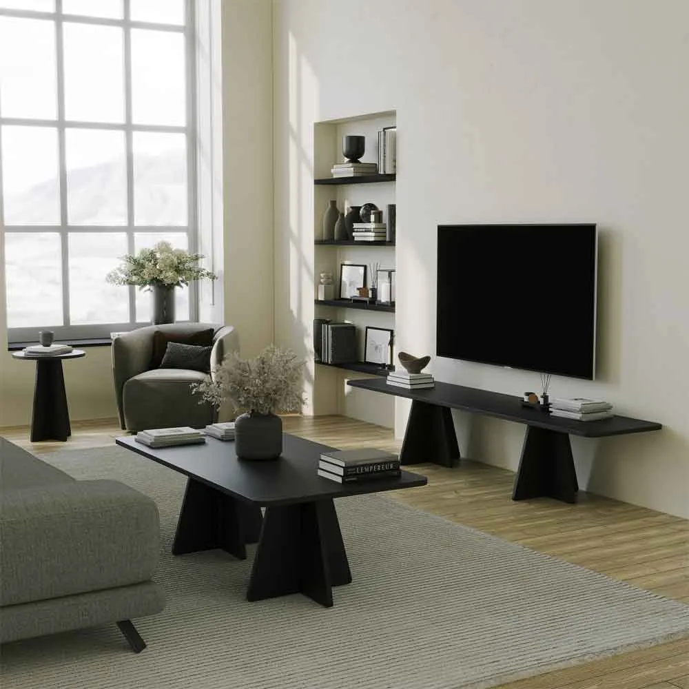 Mushroom Living Room Set - Black, Melamine Coated Particle Board product
