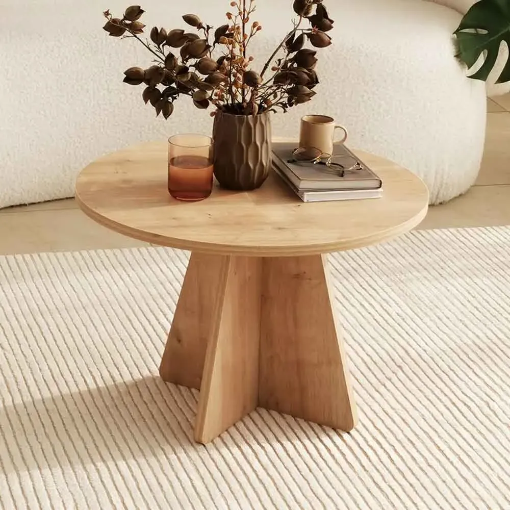 Mushroom Round Coffee Table - Sapphire Oak, Melamine product