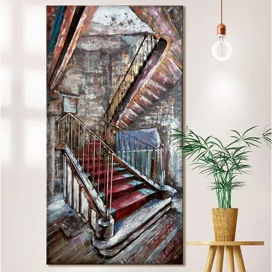 Mysterious Stair Picture Metal Wall Art - Multicolor