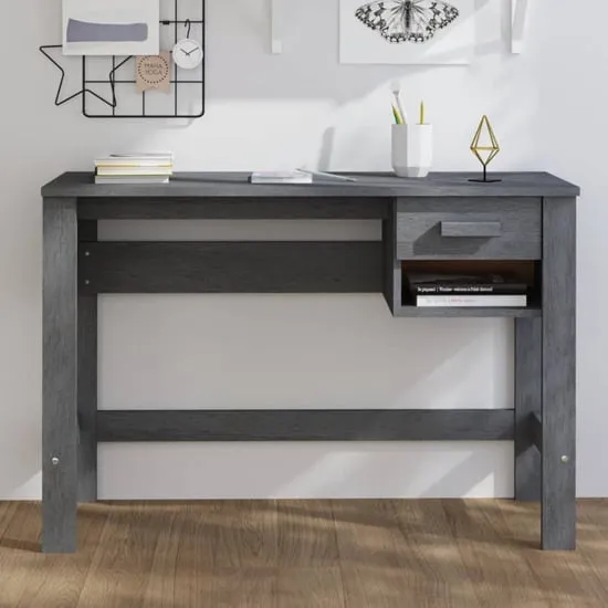 Naaji Laptop Desk with Drawer - Dark Grey, Pine Wood