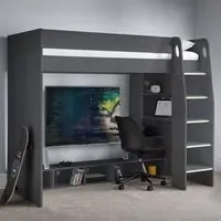 Naara Gaming Bunk Bed with Desk - Anthracite