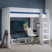 Naara Gaming Bunk Bed with Desk - White