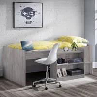 Nabila Single Midsleeper Bed with Desk - Grey Oak