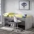 Nabila Single Midsleeper Bed with Desk - Grey Oak