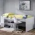 Nabila Single Midsleeper Bed with Desk - White