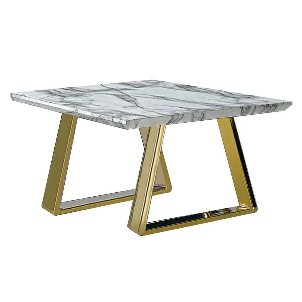 Nadda Square Side Table Marble Effect - Gold product