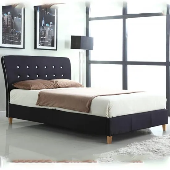 Nadie Double Bed Frame - Black, Linen image