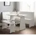 Nadira Corner Dining Table with Storage Bench - White, MDF