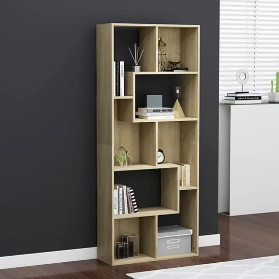 Nael Wooden Bookcase And Shelving Unit - Sonoma Oak image